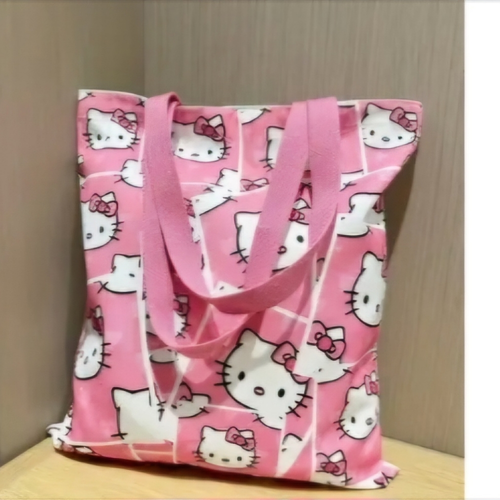 New Hello Kitty Canvas Tote/Book Bag